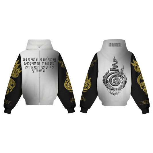 ALPHABET ZIP UP (WHITE)